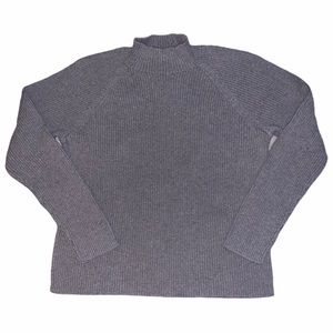 Studio Works Basic Grey Ribbed Mock Neck Sweater